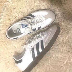 Adidas Samba White and Black Sneakers